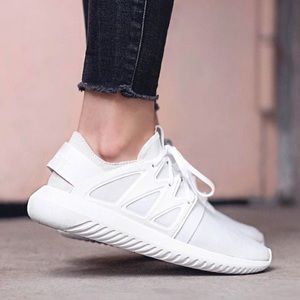White and Grey Adidas Sneakers